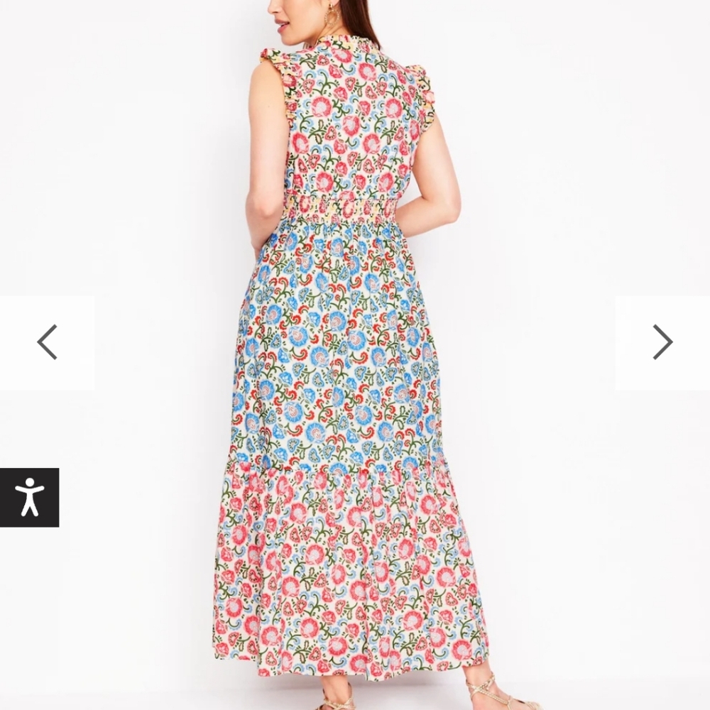 Wren Tiered Midi Dress In Ivory Garden Vine - Picture 4 of 9